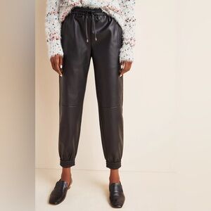Anthropologie Sakara Faux Leather Joggers size S great condition